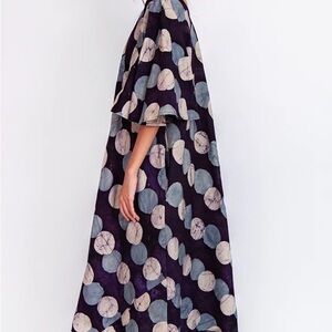 Matta Purple and Cream Midi Dress